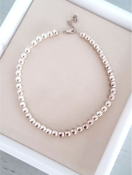 None Jewelry - Vintage Sterling Silver Bead Necklace